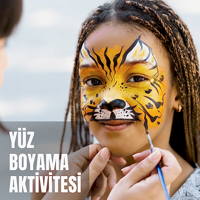 Çocuklar için yüz boyama aktivitesi