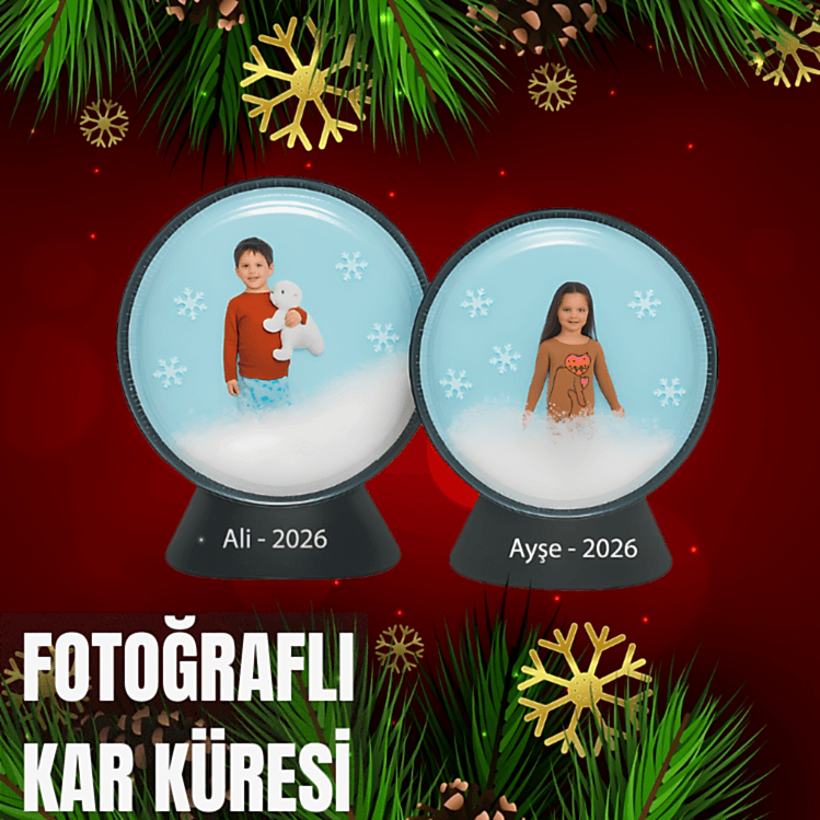 Yeni Yıl Fotoğraflı Kar Küresi Aktivitesi